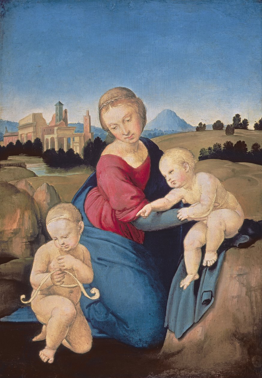 The Esterhazy Madonna ، c.1507-08 (درجة الحرارة والزيت على لوحة الحور) بواسطة رافايللو سانزيو رافائيل