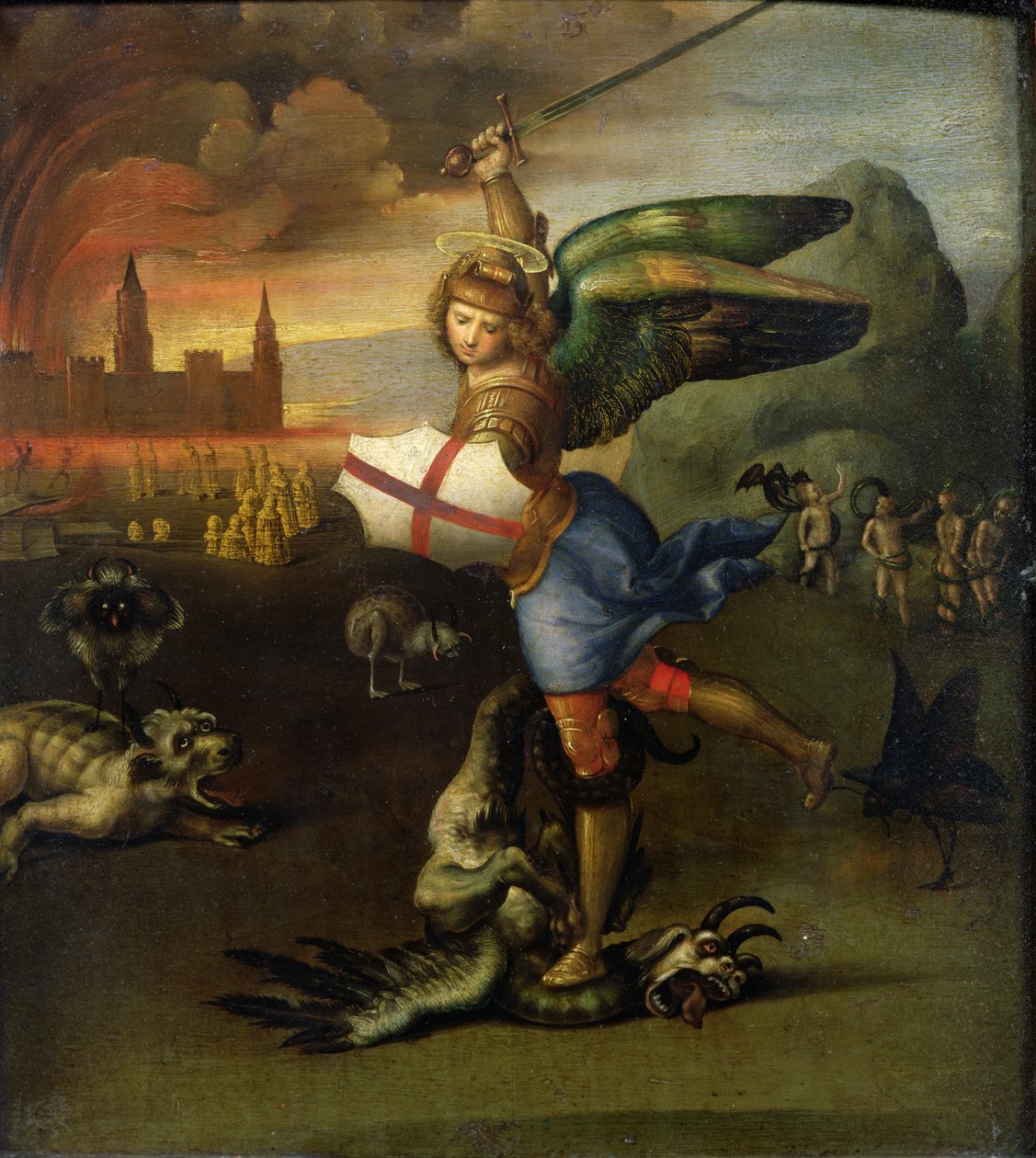 سانت مايكل ، c.1503-05 (انظر أيضًا 15971) بواسطة رافايللو سانزيو رافائيل