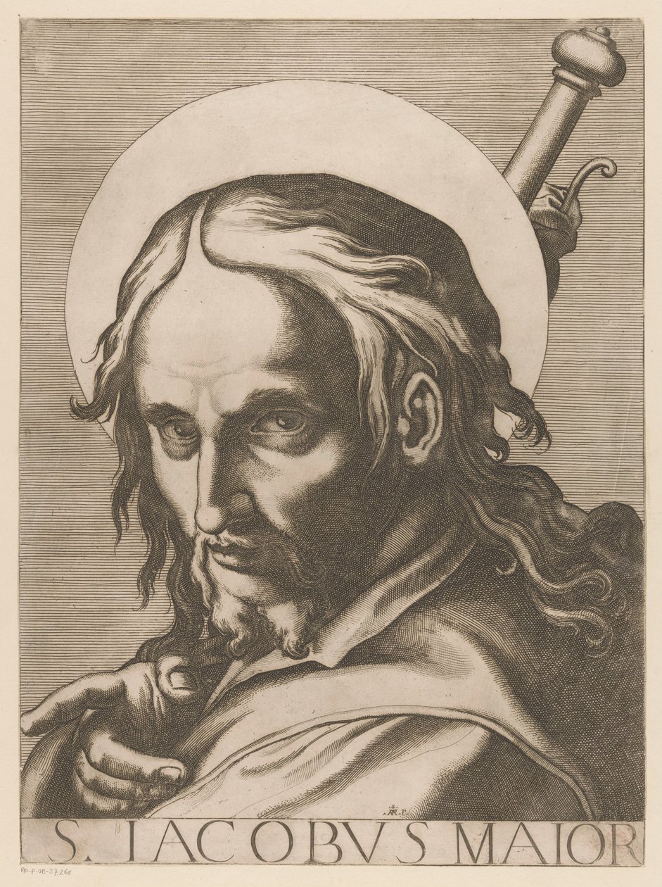 Heilige Jakobus de Meerdere سانت جيمس الأكبر (العنوان على الكائن) المسيح ، ماري إن دي توالف الرسول (عنوان السلسلة) الكلية الرسولية المقدسة (عنوان السلسلة) بواسطة Raffaello Schiaminossi