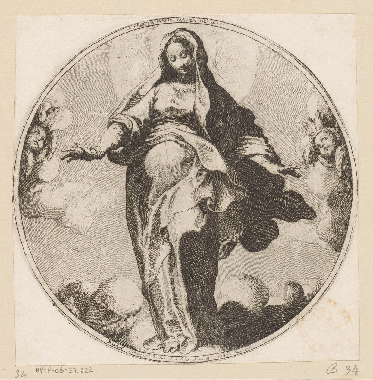 مريم في الغيوم Sancta Maria Mater Dei (العنوان على الكائن) بواسطة Raffaello Schiaminossi