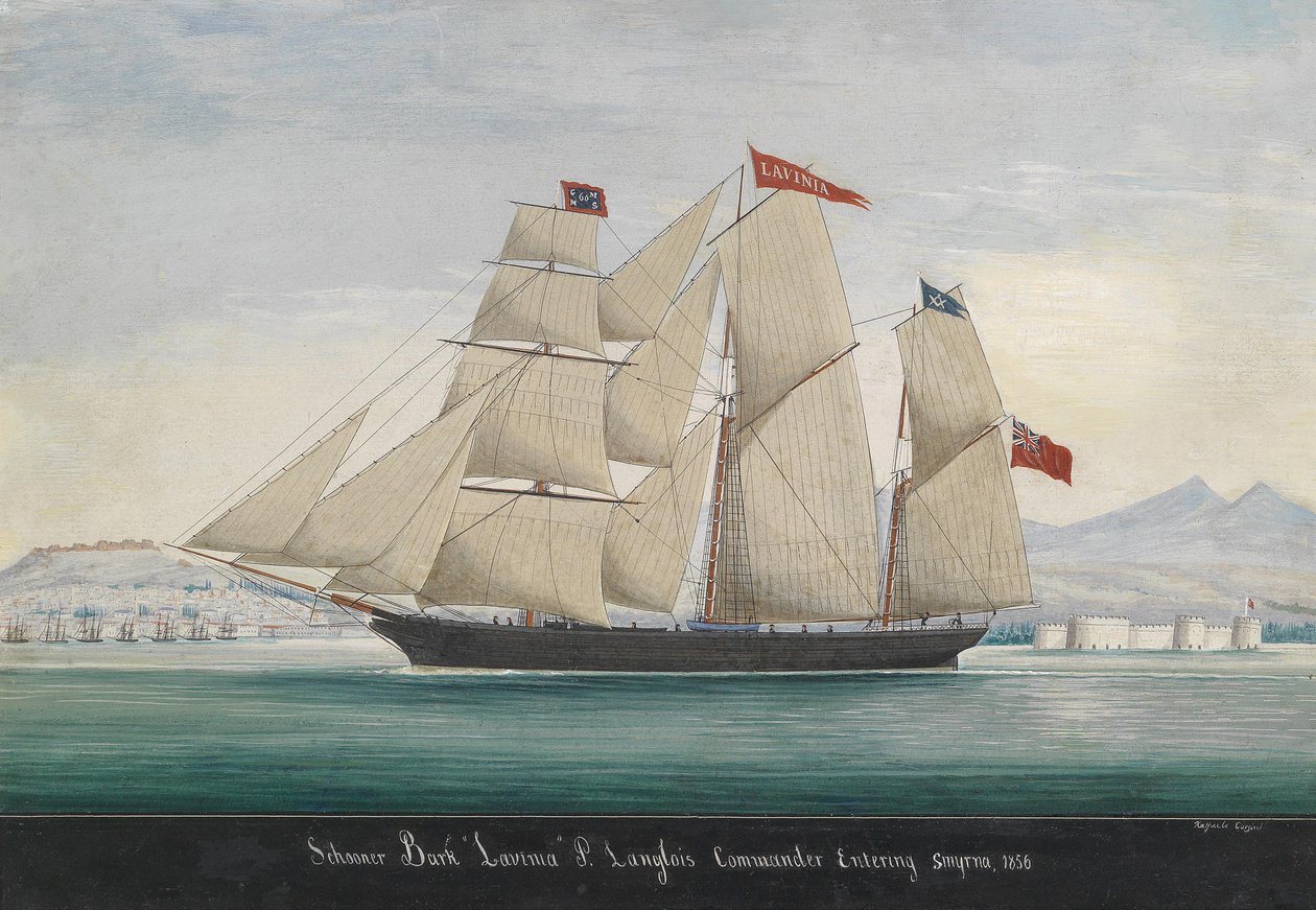 شونر بارك لافينيا ، قائد P. Langlois ، دخول سميرنا 1856 بواسطة رافايلو كورسيني