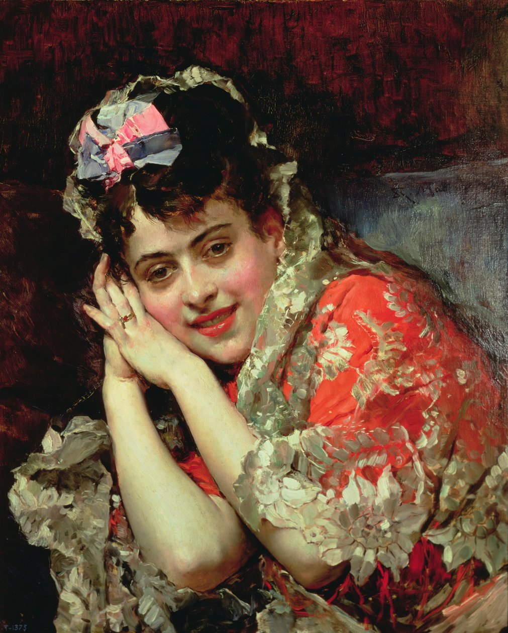 صورة ألين ترتدي مانتيلا بواسطة Raimundo de Madrazo y Garreta