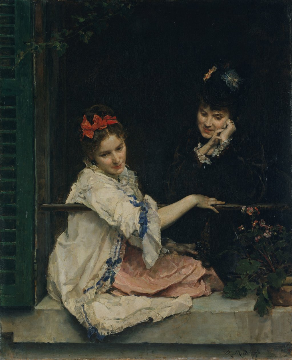 البنات في نافذة ، كاليفورنيا. 1875. بواسطة Raimundo de Madrazo y Garreta