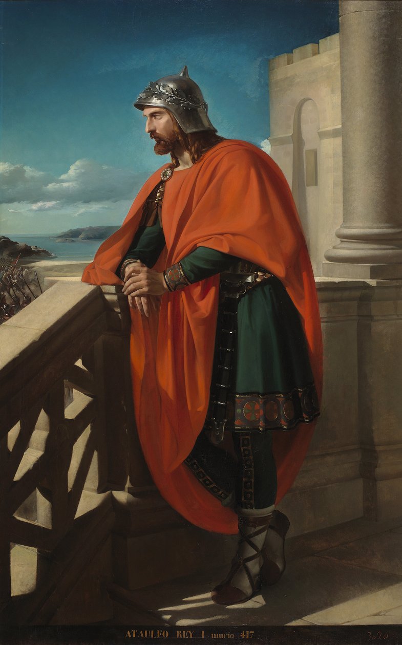 "صورة للملك الحكيم أتولف (أثافولف ، أتافولف أو أثولف) (410-415) لوحة لرايموندو دي مادرازو وغاريتا (1841-1920) 1888 قصر المحاكم مدريد بواسطة Raimundo de Madrazo y Garreta