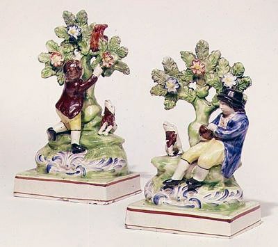 زوج ستافوردشاير من مجموعات الطيور ، c.1810 (سيراميك) بواسطة رالف جونيور وود