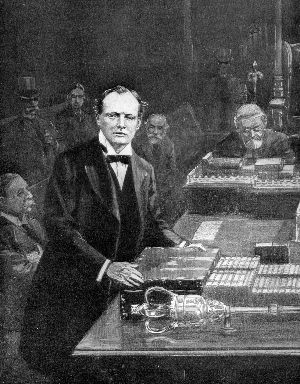 7 مايو ، اجتماع مجلس العموم ، وستمنستر ، لندن ، 1910. بواسطة رالف كليفر