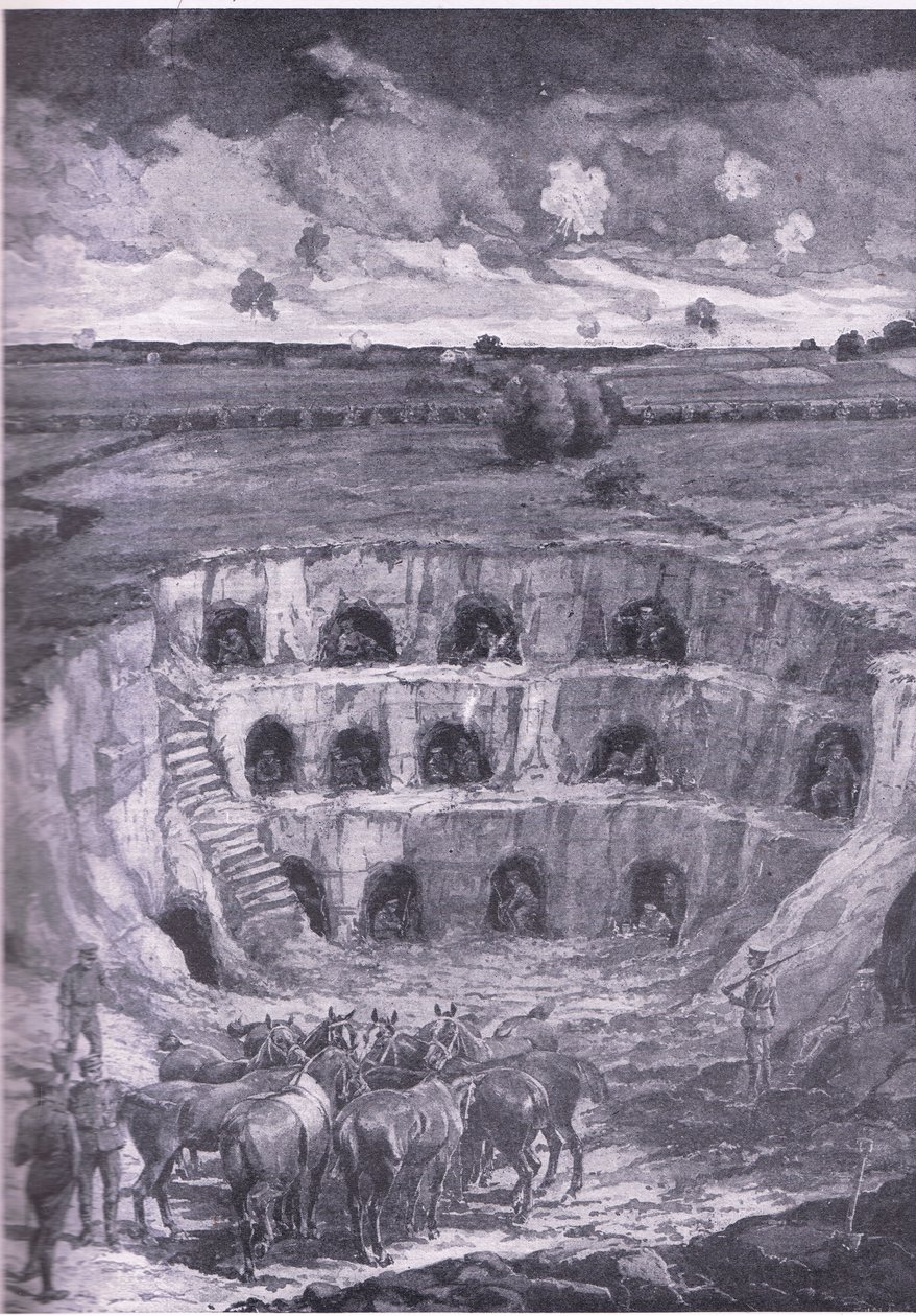سكان الكهوف الحديثة ، من تاريخ الحرب الكبرى المجلد 3 الذي نشرته Waverley Book Co Limited ، c.1920 بواسطة رالف كليفر