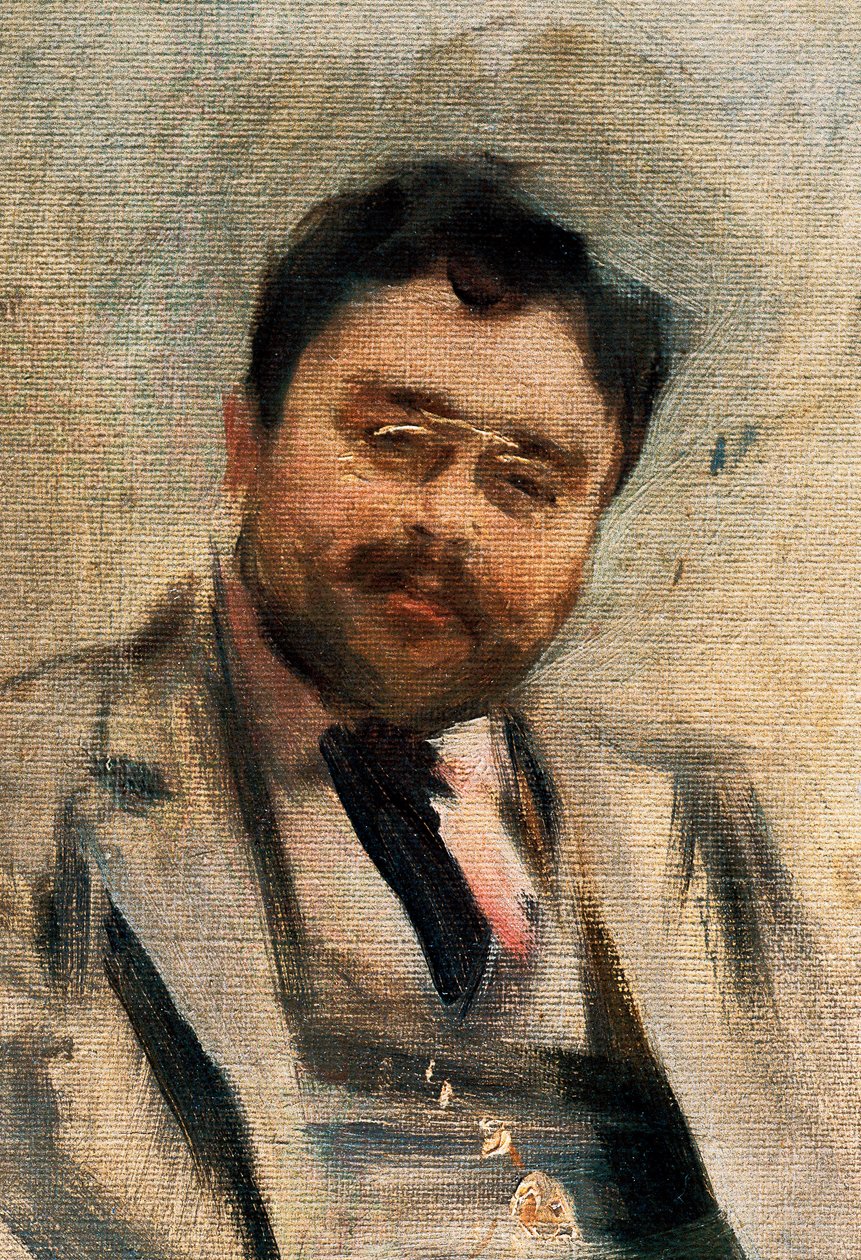 Portrait of Isaac Albeniz at 34 years old, detail (oil on canvas) بواسطة رامون كاساس إي كاربو