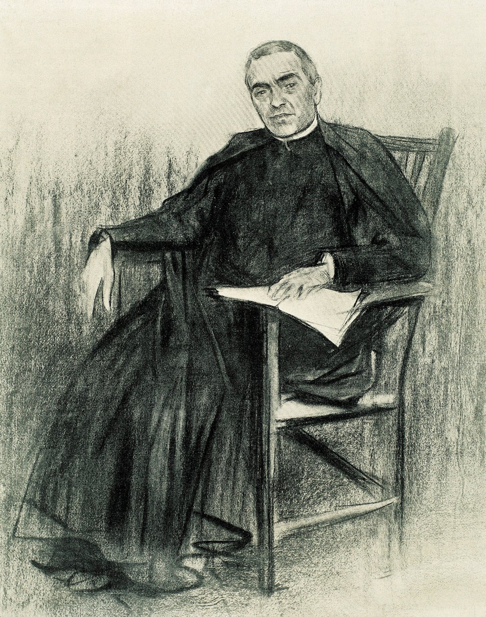 صورة للشاعر الكتالوني جاسينت فيرداغير (1845-1902) (رسم) بواسطة رامون كاساس إي كاربو