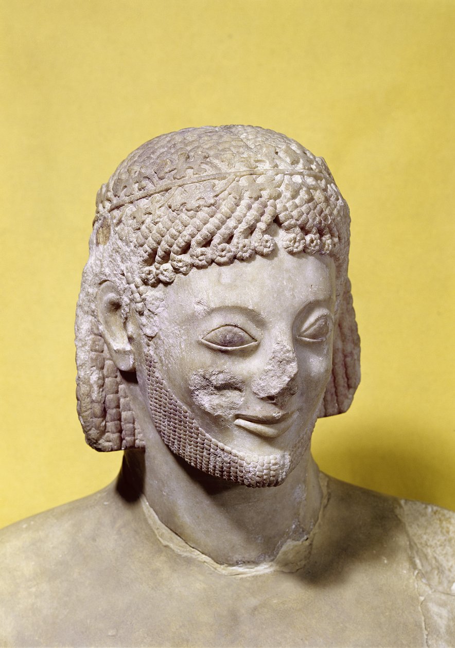 رأس Rampin Rider ، c.550-540 قبل الميلاد (رخام) بواسطة رامبين ماستر