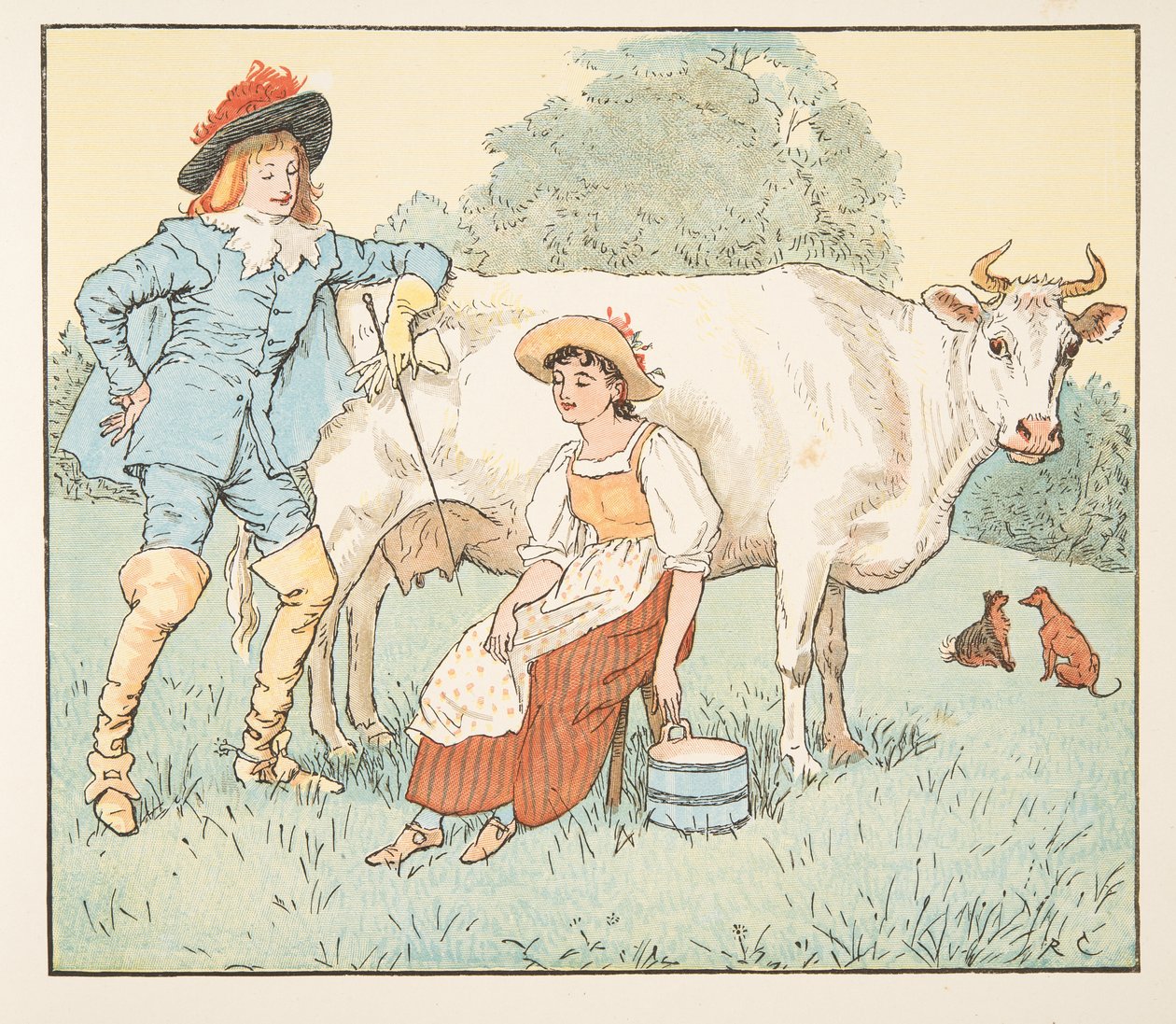 "هل أتزوجك خادمة جميلة؟" ، من كتاب Hey Heydle Diddle ، كتاب 1882 بواسطة راندولف كالديكوت