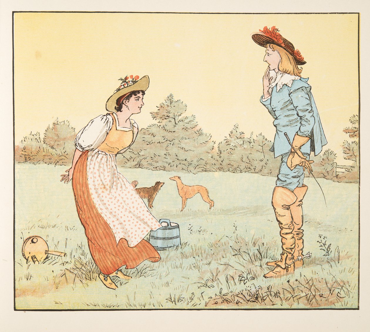 "ثم لا يمكنني أن أتزوجك ، خادمة جميلة!" ، من كتاب Hey Heydle Diddle المصور ، pub.1882 بواسطة راندولف كالديكوت