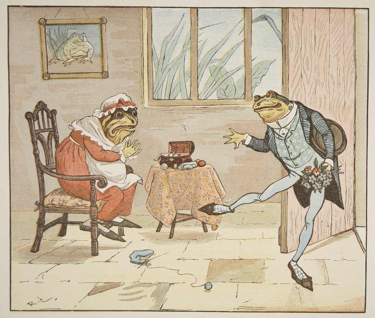 رسم توضيحي من &39;A Frog He Would W-Wooing Go&39; ، الحانة. بقلم فريدريك وارن أوند كو. بواسطة راندولف كالديكوت