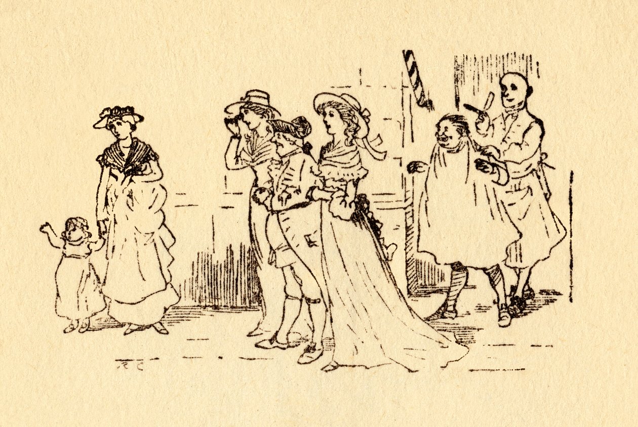 يراقب المتفرجون بينما كان جون جيلبين يركض في الماضي ، 1878 ، c1918. بواسطة راندولف كالديكوت