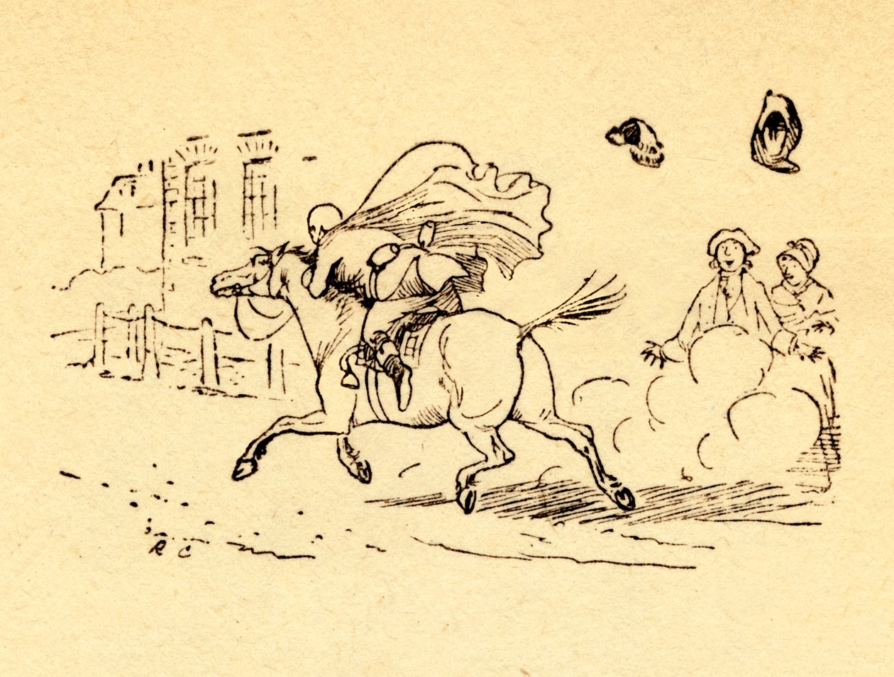 جون جيلبينز مسامير الحصان ، وقبعته وشعره المستعار ينفجران ، 1878 ، c1918. بواسطة راندولف كالديكوت