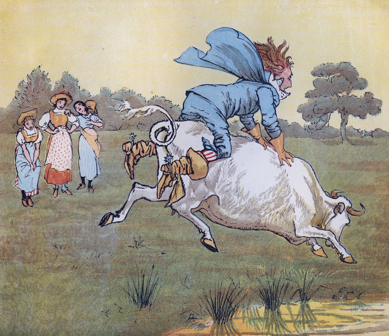 قالت: لم يسألك أحد يا سيدي. رسم توضيحي لراندولف كالديكوت لقافية الحضانة `` The Milkmaid 