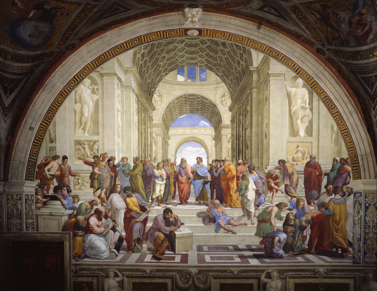 غرفة Segnatura im Vatikan für Papst Julius II. ، Wandfresko بواسطة رافايللو سانزيو رافائيل