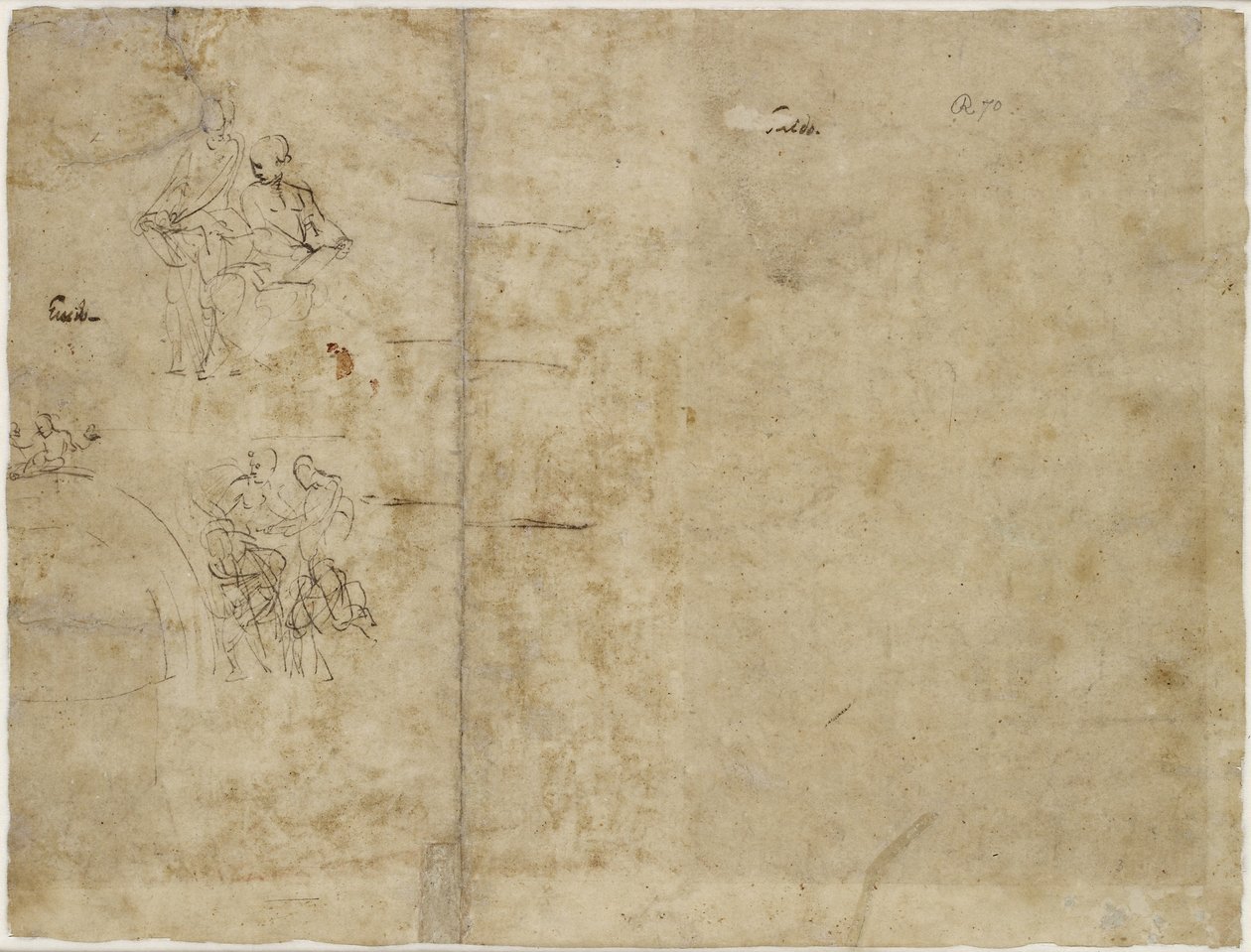 Rev: رسمان تخطيطيان للأشكال ، رسم تخطيطي لمصلى Chigi ، سانتا ماريا ديلا بيس ، WA1846.194 بواسطة رافايللو سانزيو رافائيل