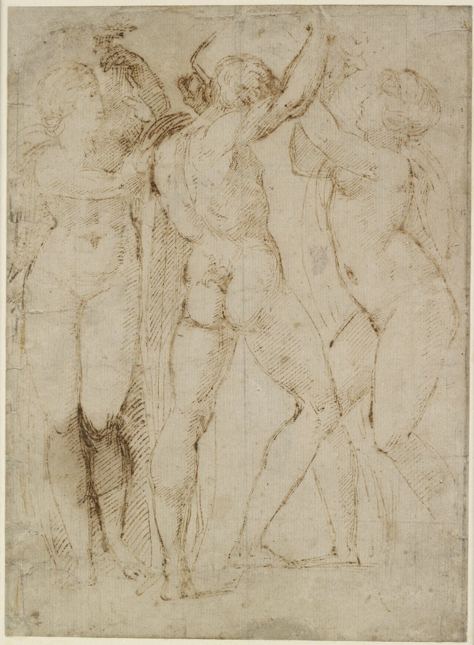 Group of Vintagers، WA1846.165 (قلم وحبر بني على ورق أبيض عاجي) بواسطة رافايللو سانزيو رافائيل