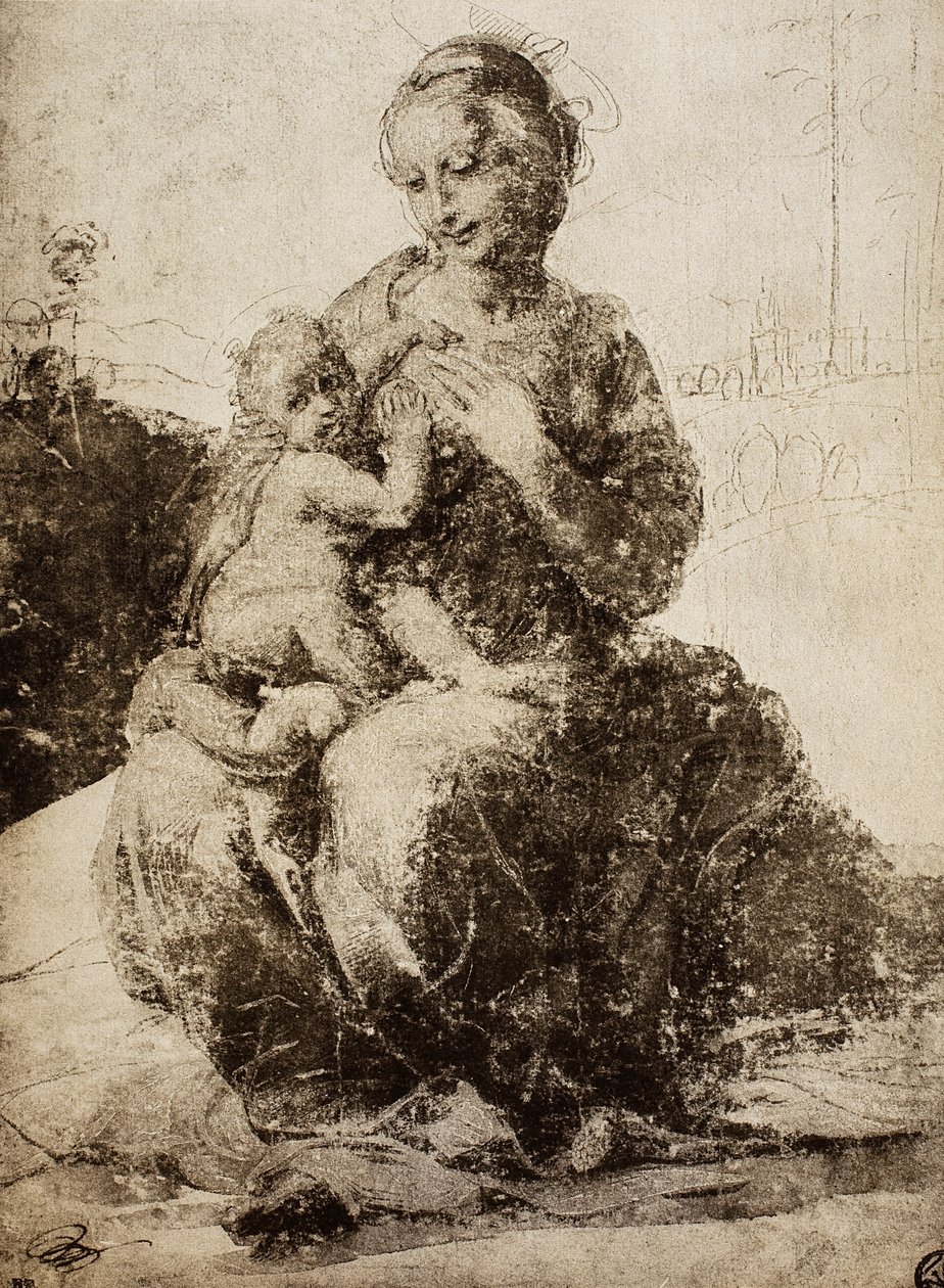 مادونا والطفل. رسم رافائيل. اللوفر ، باريس بواسطة رافايللو سانزيو رافائيل