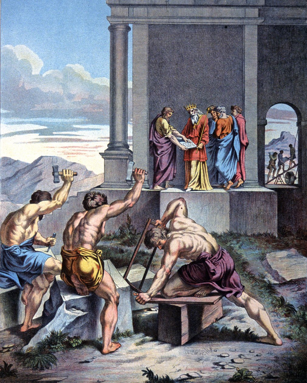 بناء هيكل سليمان بواسطة رافائيل (1483-1520) (بعد)