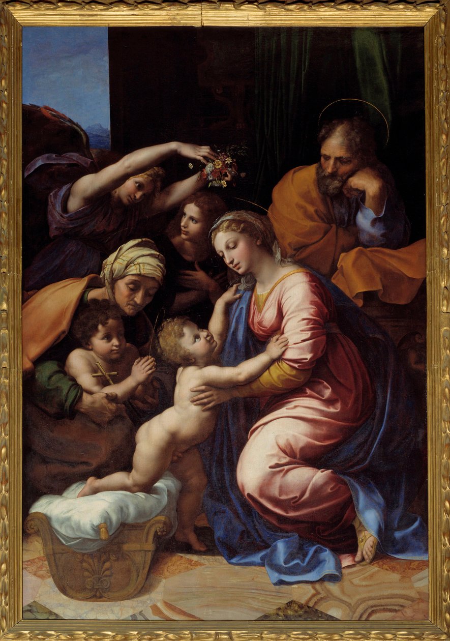 La Sainte Famille dit La Grande Sainte Famille - فرانسوا الأول لوحة لرافائيل (رافايللو سانزيو) (1483-1520) صن. 2.07x1.4 م بواسطة رافائيل