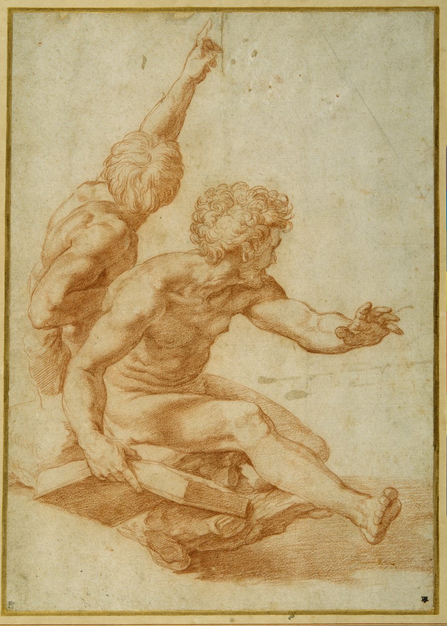 Nude studies for St. Andrew and another apostle in 