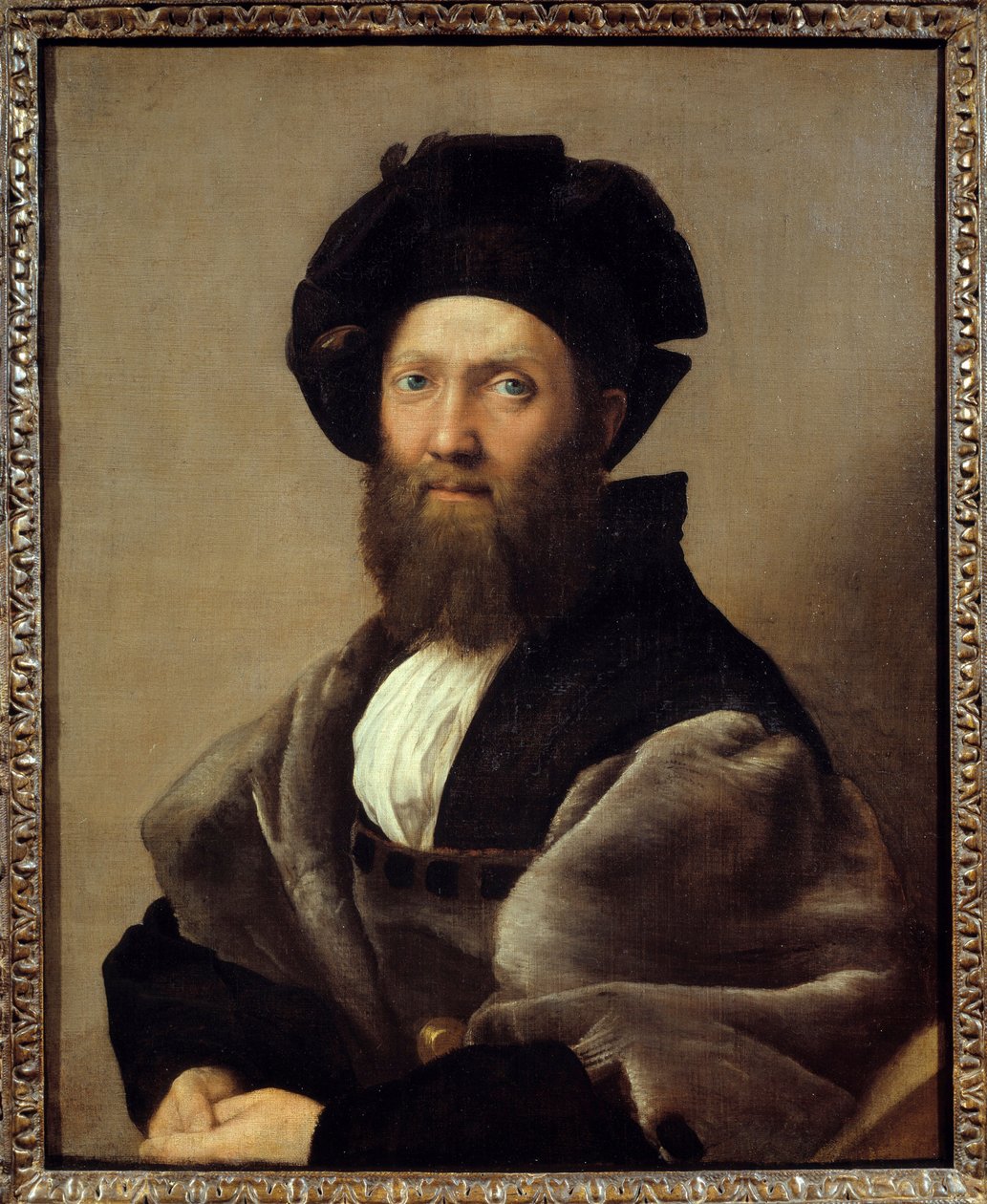 صورة بالتازار (بالداسار) كاستيجليون (1478-1529) كاتب ودبلوماسي إيطالي. لوحة لرافايلو سانزيو ديت رافائيل (1483-1520) بواسطة رافائيل