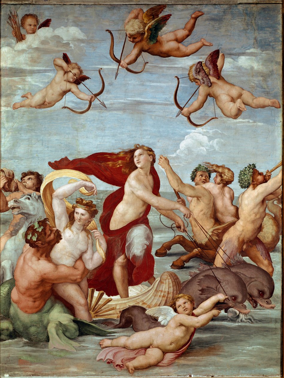 انتصار Galatee Fresco بواسطة رافائيل (Raffaello Sanzio 1483-1520). 1511 (جديد) بواسطة رافائيل