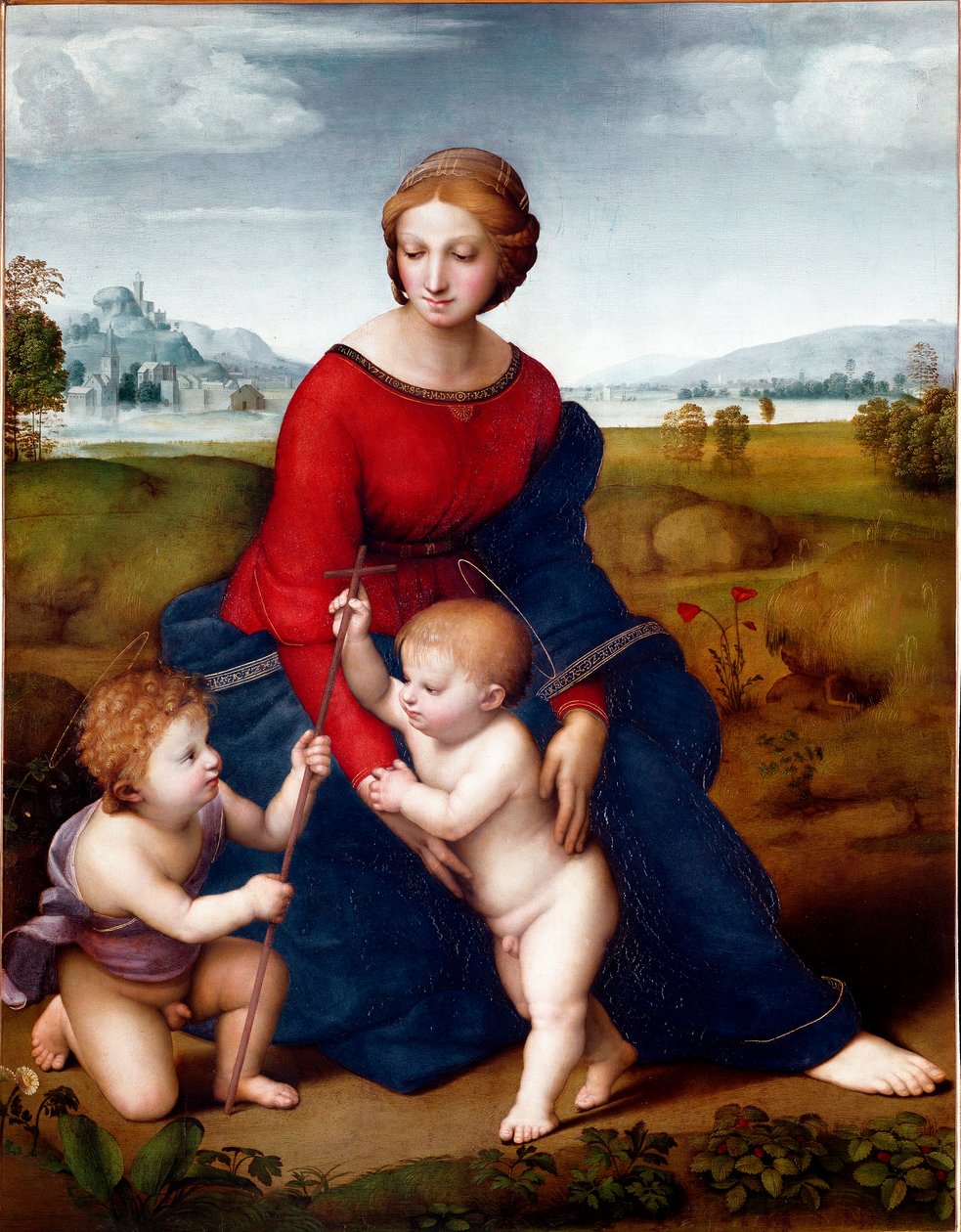 العذراء في المرج أو مادونا من بلفيدير لوحة رافائيل (Raffaello Sanzio 1483-1520) 1506 صن. 113 X 88 سم متحف الفنون في فيينا بواسطة رافائيل