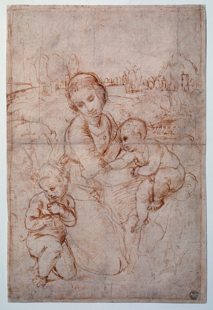 The Virgin of Prince Esterhazy Study - Drawing, c.1507-1508 بواسطة رافائيل