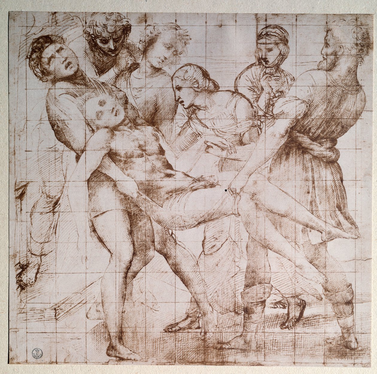 The study deposition for the altarpiece Baglioni - drawing, c.1507 بواسطة رافائيل