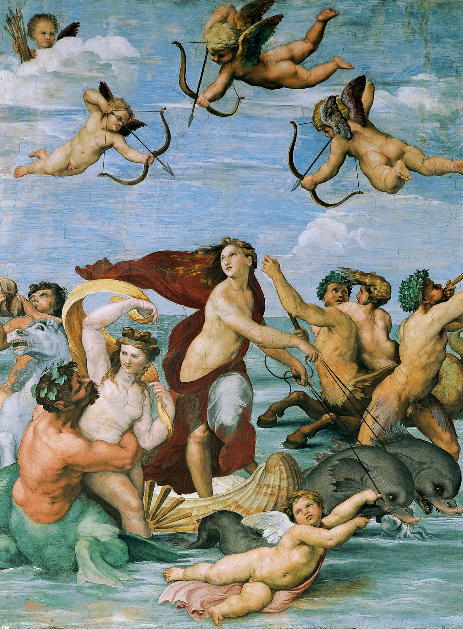 Triumph of Galatea by Raphael (1483-1520), fresco, 295x225 cm, Villa Farnesina, Hall of Galatea, Rome, circa 1511 بواسطة رافائيل