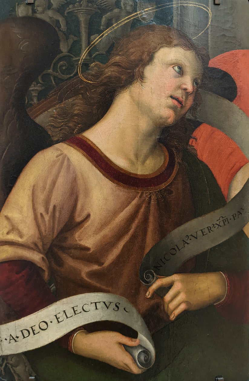 بالفرنسية: Ange tenant un phylactère Angel hold a Phylactery بواسطة رافائيل