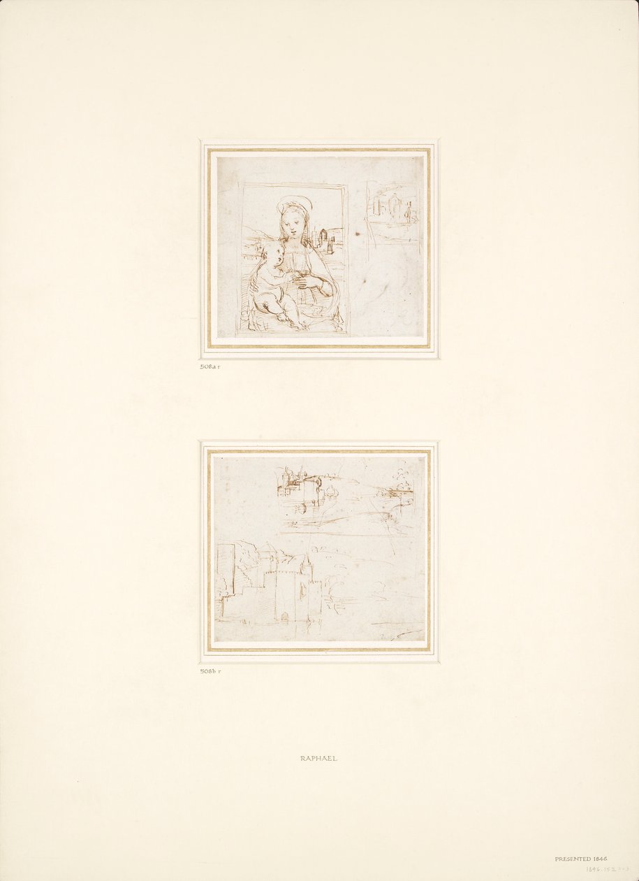 رسمان منفصلان للمناظر الطبيعية ، 1500-1504 بواسطة رافائيل