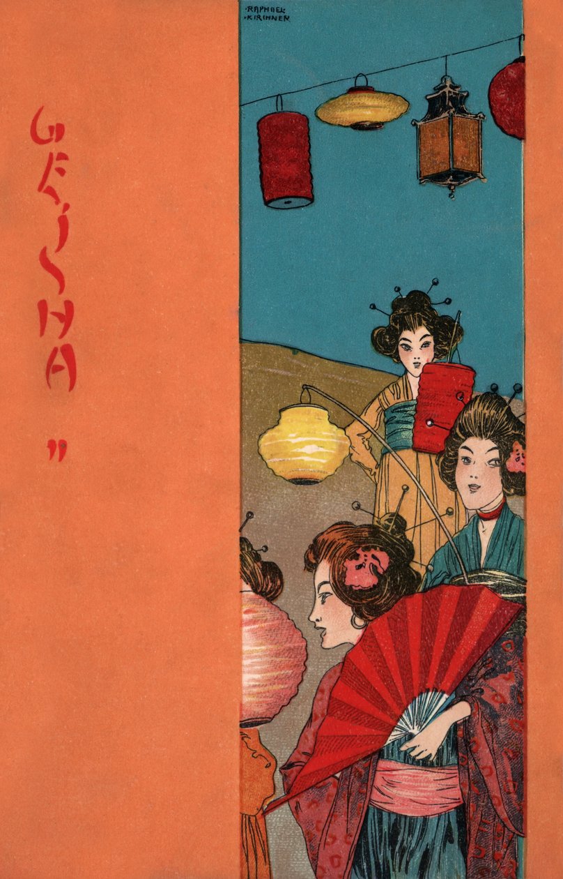 جيشا، حوالي عام 1900 (رسم توضيحي) بواسطة رافائيل كيرشنر