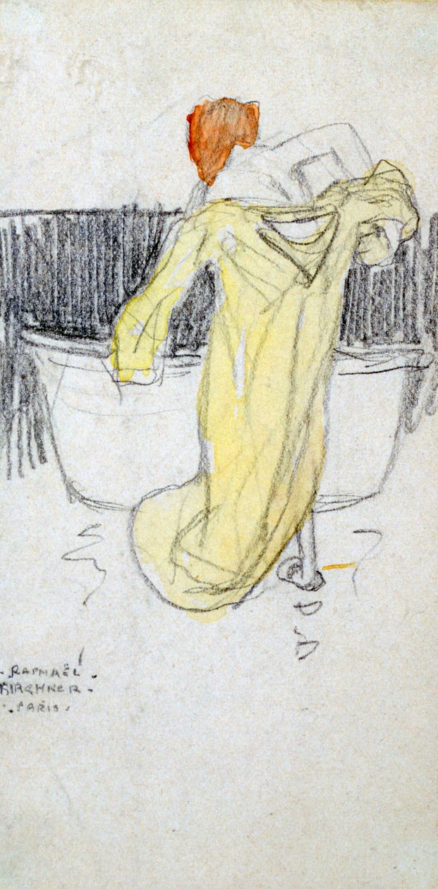 امرأة ذات رأس أحمر ... في الحمام ، c1900-1917 بواسطة رافائيل كيرشنر