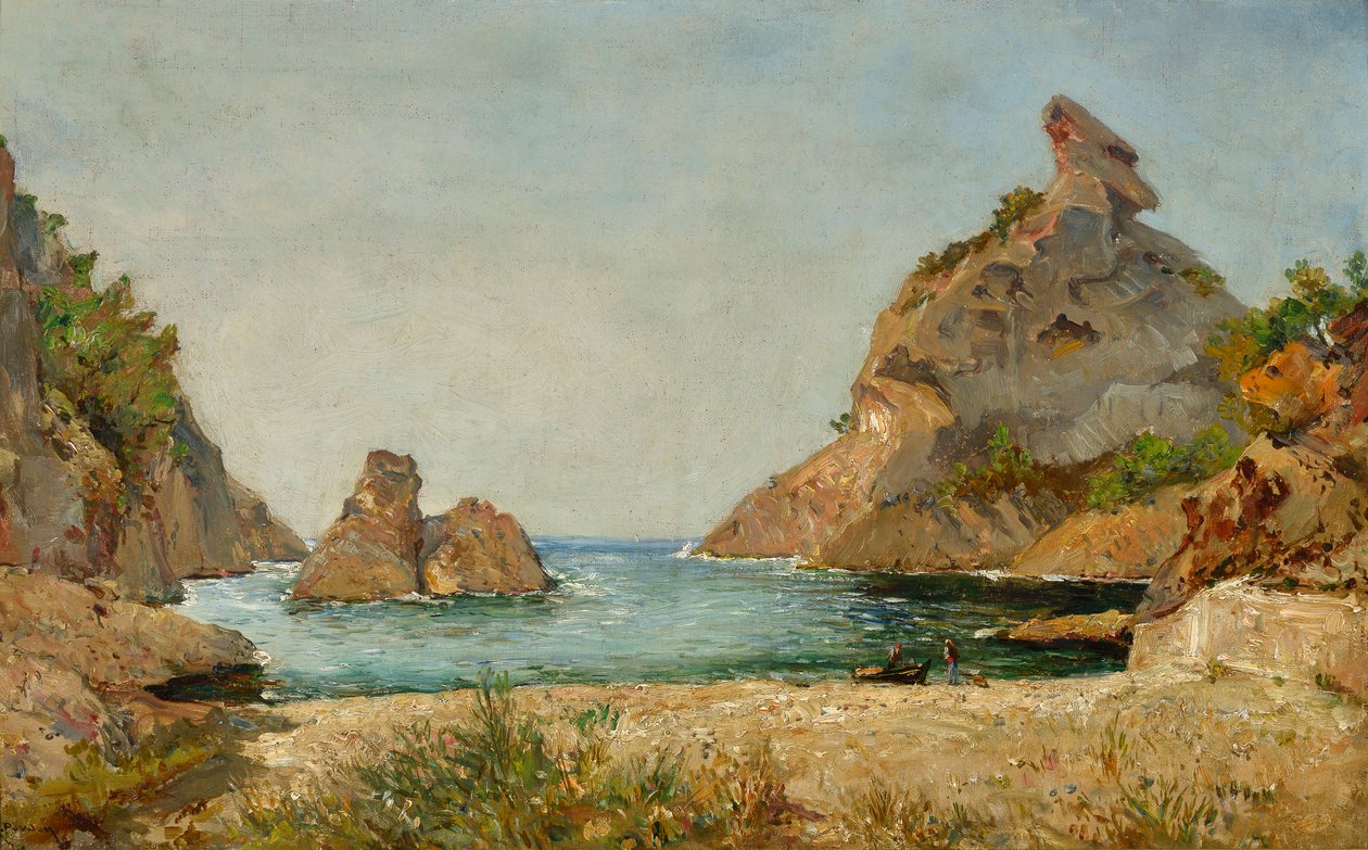 منظر خليج فيغيرول ، لا سيوتات ، أفواه الرون لوحة لرافائيل لوك بونسون (1835-1904) الأبعاد 38x60 سم متحف Ciotaden La Ciotat بواسطة رافائيل لوك بونسون