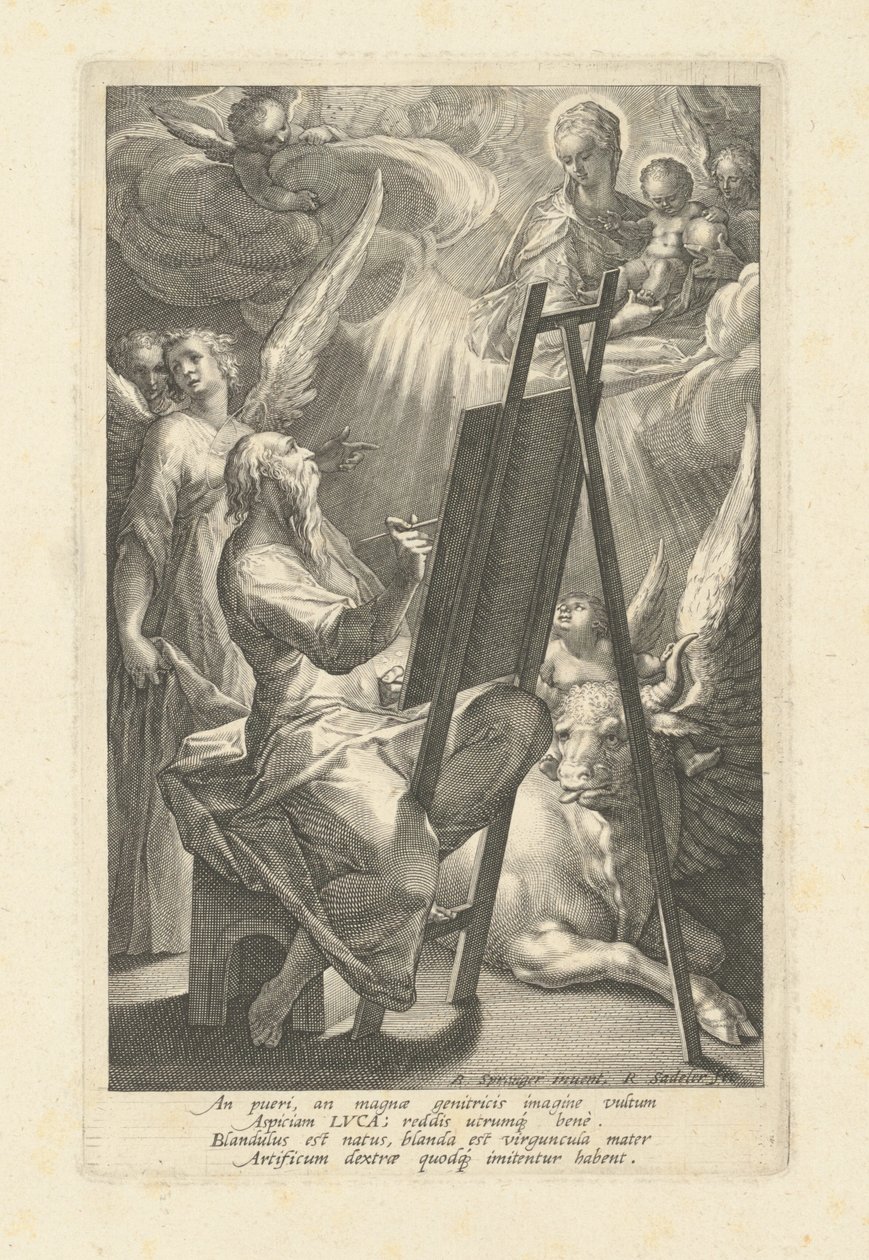 رسم القديس لوقا للعذراء ، 1580. بواسطة رفائيل سادلر
