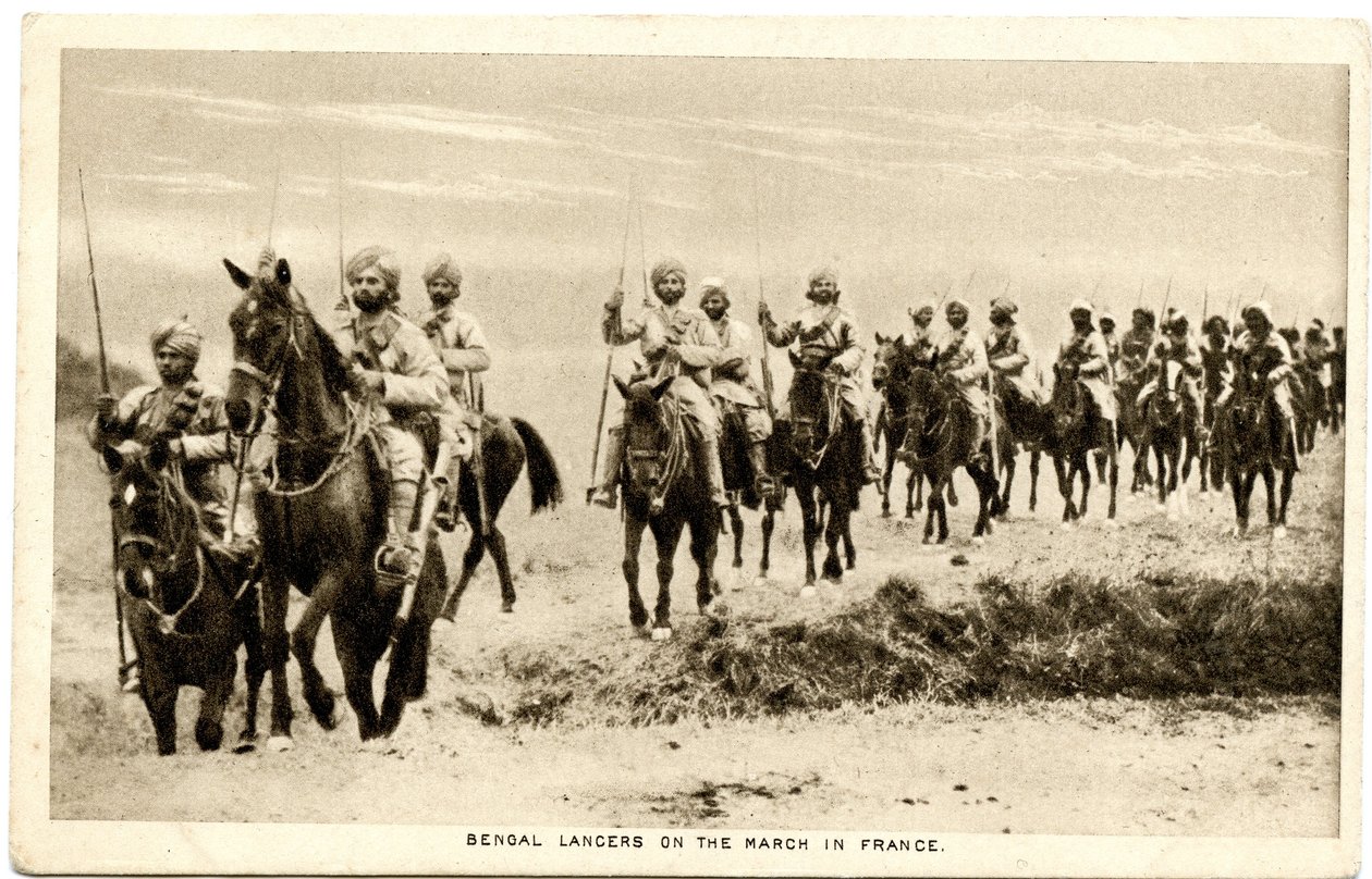البنغال لانسر في المسيرة في فرنسا ، 1914-1915 (صورة بني داكن) بواسطة رافائيل تاك وأولاده