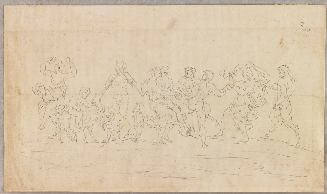 A Bacchanal (المستقيم) (القلم والحبر الأسود) بواسطة ريمون لافاج