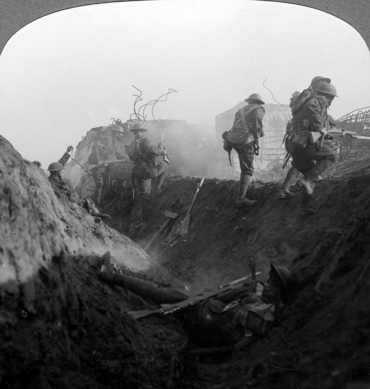 حرب الخنادق على خط Hindenburg ، Bellicourt ، فرنسا ، الحرب العالمية الأولى ، 1917-1918. بواسطة واقعية يسافر الناشرين