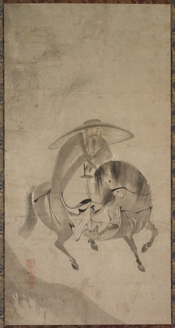 Su Dongpo Riding a Donkey ، أواخر القرن السادس عشر إلى أوائل القرن السابع عشر. بواسطة Reietsu