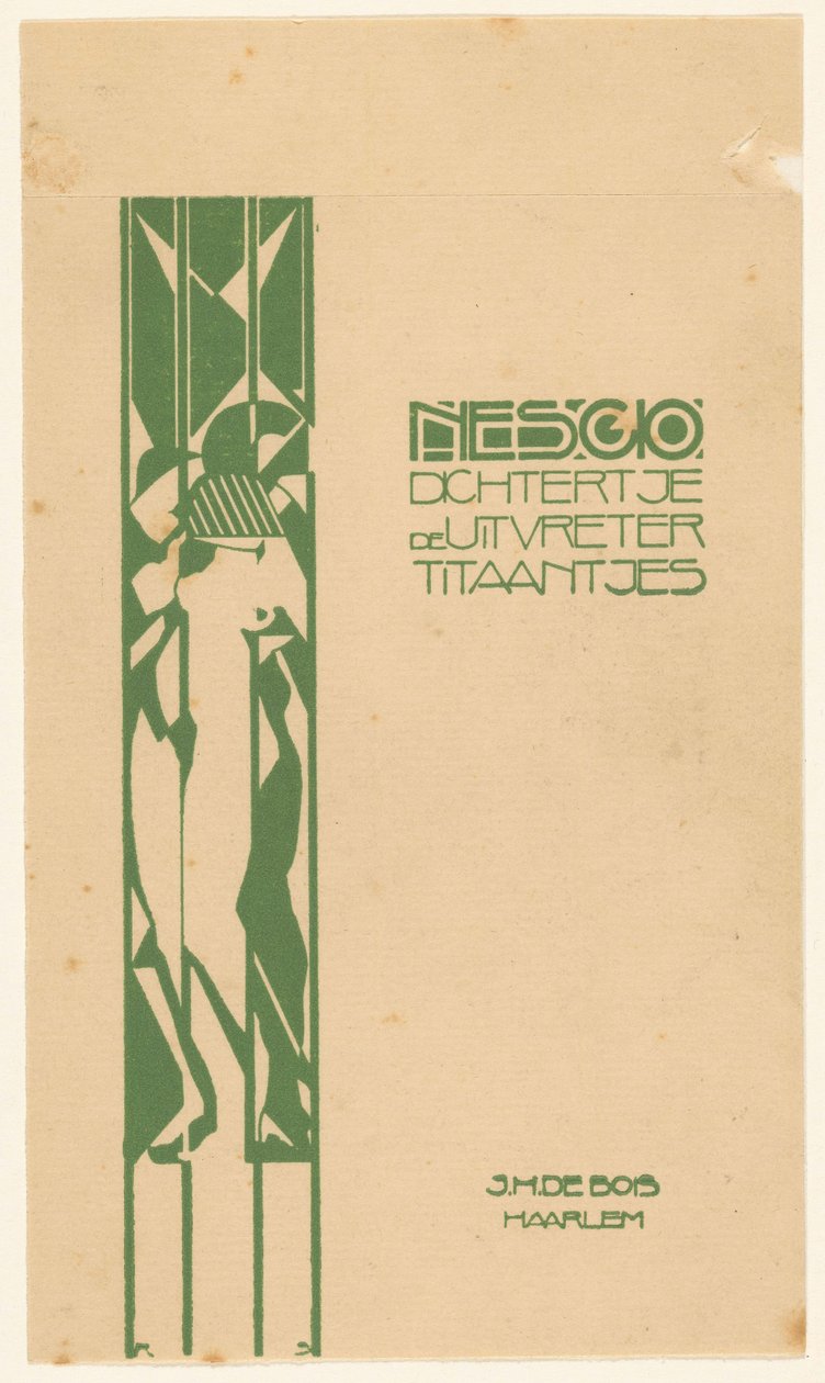 تصميم ملزم لـ: Nescio ، Dichtertje ، المستكشف والجبابرة ، 1918 بواسطة ريجر ستولك