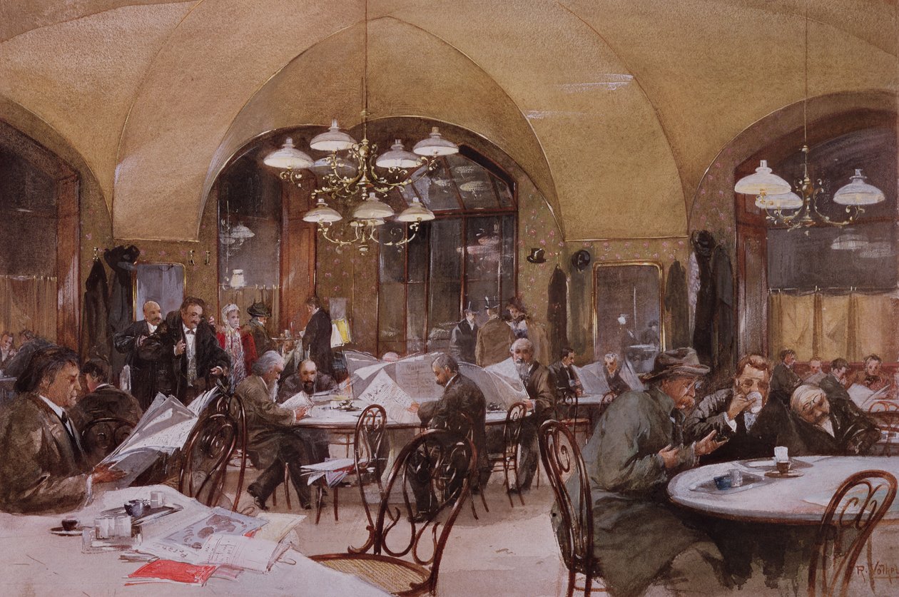 مقهى Griensteidl ، فيينا ، 1890 بواسطة راينولد فولكل