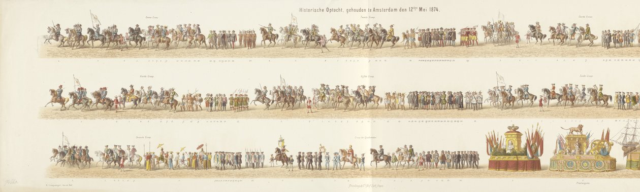 موكب تاريخي ، أقيم في أمستردام في 12 مايو 1874 (العنوان على الكائن) بواسطة رينير كريفانغر