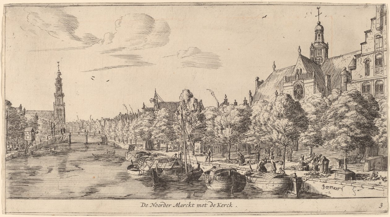Noordenmarkt مع Noorden Kerk (The Noorder Marckt with the Kerck) بواسطة رينير نومز ، ودعا زيمان
