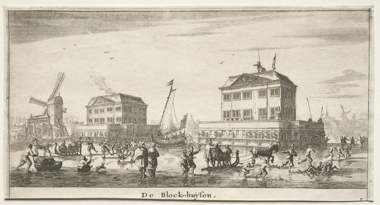 سفن ومناظر مختلفة لأمستردام (Verscheÿde Ships and Gesichten van Amstelredam) ، الجزء الثالث: De Block-huÿsen بواسطة رينير نومز ، ودعا زيمان