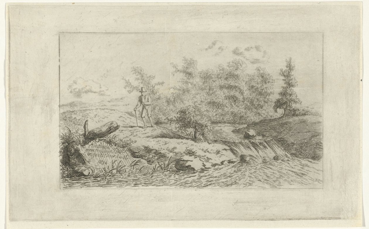 رجل في شلال بواسطة Reinierus Albertus Ludovicus baron van Isendoorn à Blois