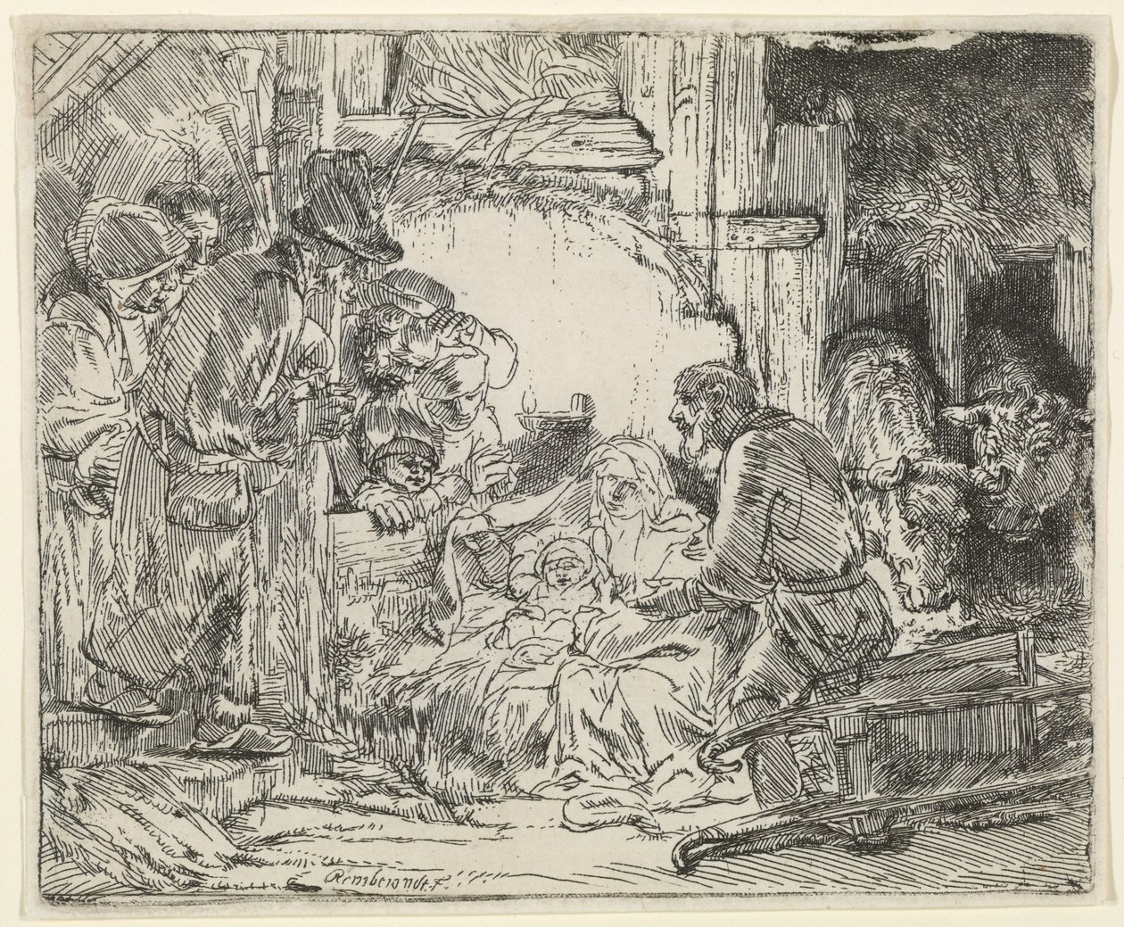 عشق الرعاة ، مع مصباح ، 1654 بواسطة رامبرانت فان راين
